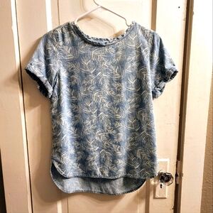 Women's The Limited Short Sleeve Palm Leaf Print Top, Size XS